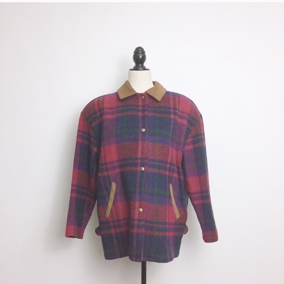 braetan Other - Braetan Vintage Plaid Wool Suede Accents Jacket